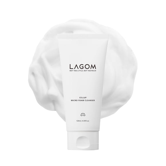 LAGOM Cellup Micro Foam Cleanser Natural Vegano Burbuja Limpieza Profunda Humectante Con Acacia Urea Sin Alcohol Suave Herbal Lava Poros Facial Para Combinación Piel Sensible Seca Grasa 120