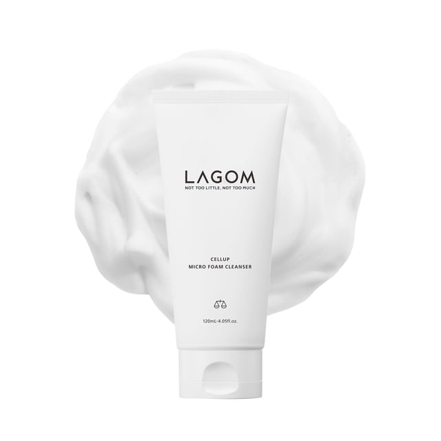 LAGOM Cellup Micro Foam Cleanser Natural Vegano Burbuja Limpieza Profunda Humectante Con Acacia Urea Sin Alcohol Suave Herbal Lava Poros Facial Para Combinación Piel Sensible Seca Grasa 120