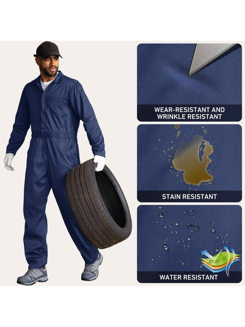 Asfixiado Work Mechanic Jumpsuit for Men Coveralls Long Sleeve