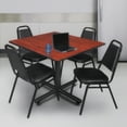 thumbnail image 2 of Regency Kobe 48 in. Square X-Base Breakroom Table- Cherry, 4 Restaurant Stack Chairs- Black, 2 of 8