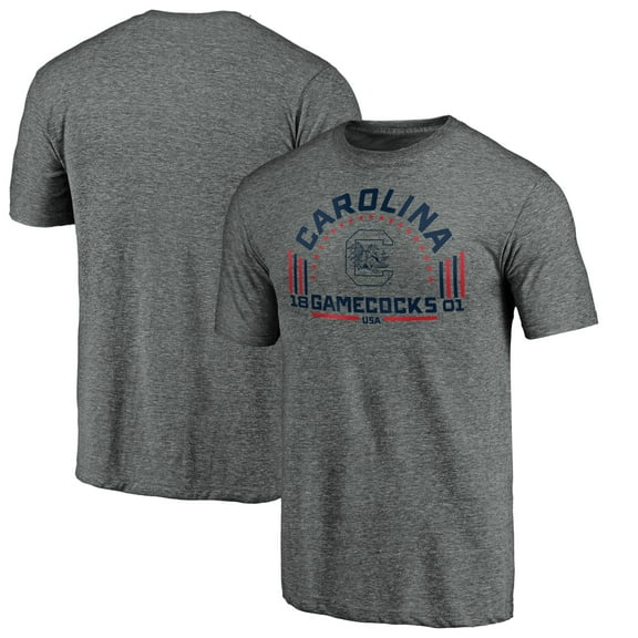 Men's Heathered Gray South Carolina Gamecocks Team Freedom Tri-Blend T-Shirt