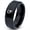 Black Bevel Polish Tungsten, variant on Tungsten Nevada The Silver State Heart Band Ring 8mm Men Women Comfort Fit Black Dome Polished