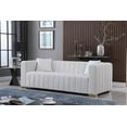 thumbnail image 2 of Holaki 87" Velvet Couch Sofa Mid-Century Modern Loveseat Chesterfield 3 Seat Couches Sleeper Sofa for Living Room Apartment, White, 2 of 5