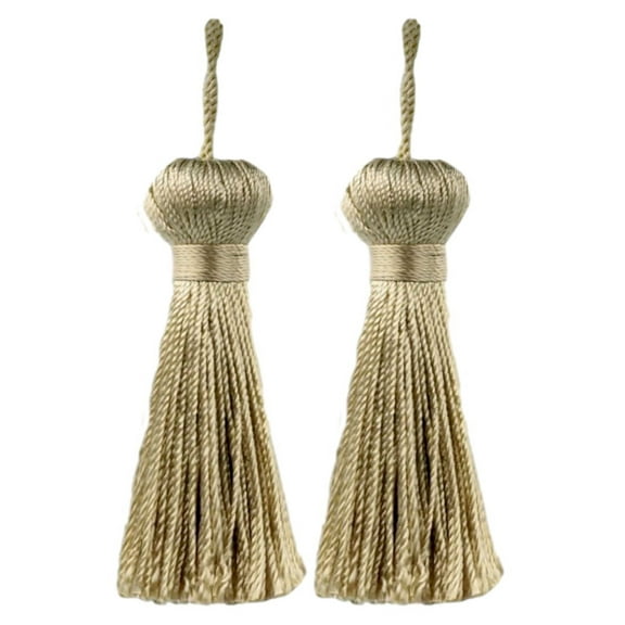 3" (7.5cm) Small Bell Tassel | Craft Tassel # BT3,, Sandstone Beige #A10 (Light Tan Beige) Set of 2