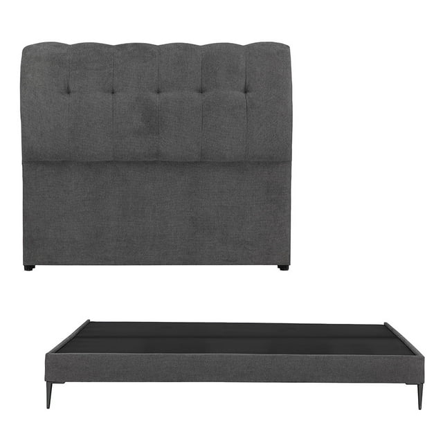 Box Base Cama Slim King Size+Cabecera Nube Gris