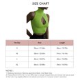 thumbnail image 5 of Camiseta sin mangas con cuello alto para mujer, Top corto sin mangas con estampado liso calado en el pecho para primavera, verano, otoño, verde hierba S, 5 of 5