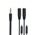 thumbnail image 2 of Yazoeia CY Black 3.5mm Stereo Male to Double 3.5mm Female Audio Headphone Y Splitter Cable with Volume Switch CJC912-24077, 2 of 8