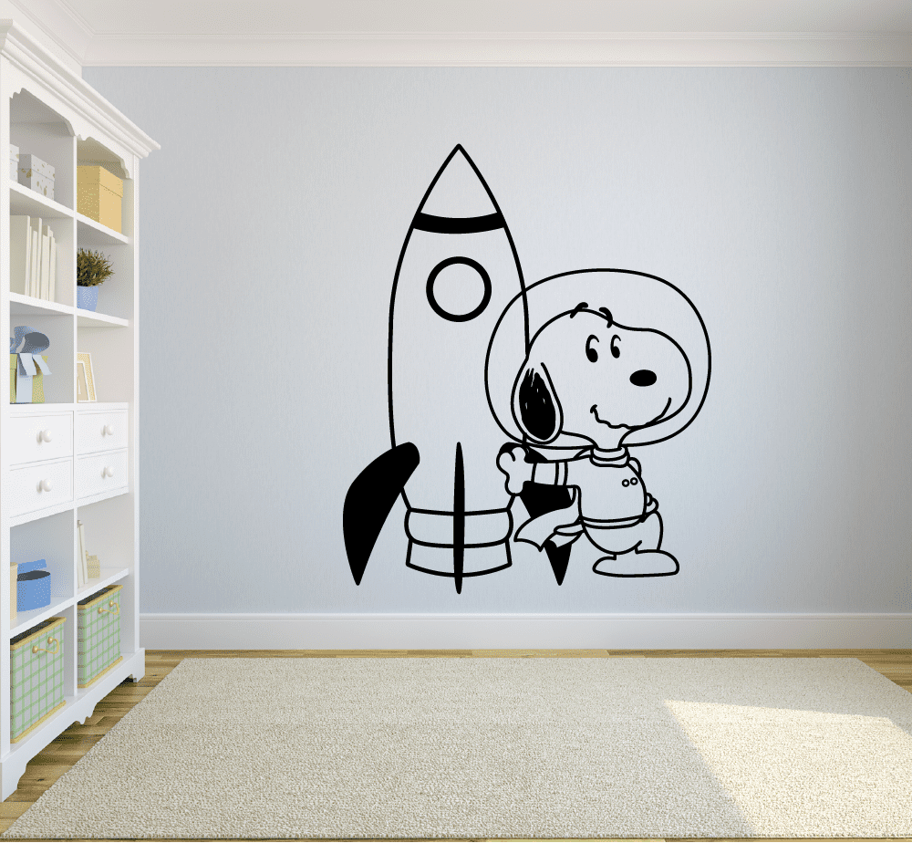 Details about   Snoopy In Space Cute Moon Mars Or Bust Room Wall Sticker Vinyl Art Decals Decor