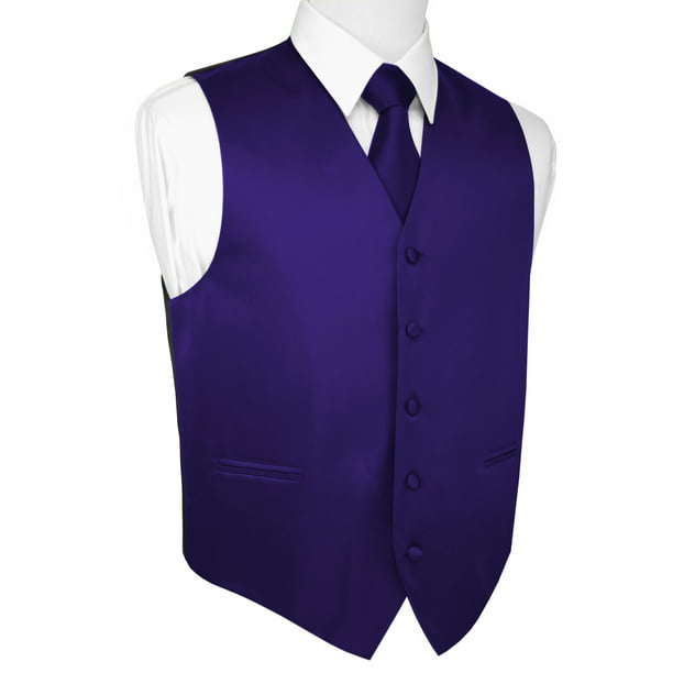 Italian Design, Men's Tuxedo Vest, Tie & Hankie Set - Purple - Walmart.com