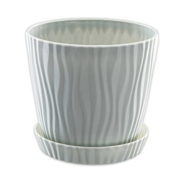 kurtrusly Modern Decorative Flower Pots Easy To Maintain Various Colors And Sizes light gray S pot+S tray 1Set