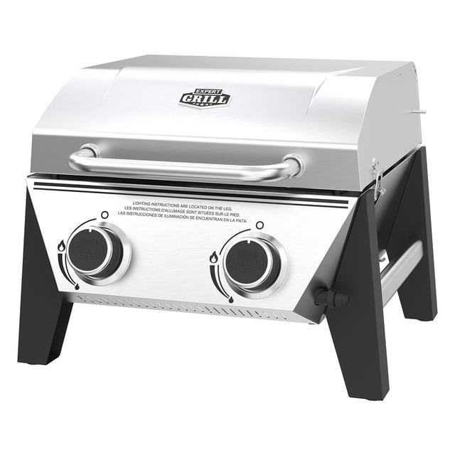 Gril à Gaz de Table 2 Brûleurs, Acier Inoxydable Expert Grill