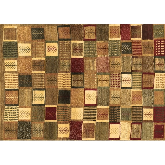 Ahgly Company Indoor Rectangle Abstract Brown Contemporary Area Rugs, 6' x 9'
