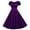 Purple, variant on Women's Short Sleeve Dresses Square Neck Retro 60s Swing Elastic Waist Cinching Solid Color Summer Casual Sundress