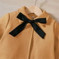 thumbnail image 3 of Ahdbta Toddler Girls Fall Winter Sets Long Sleeve Cute Bowknot Decor Lapel Coats and Pleated Slirts with Hat 3 Pieces Outfits, 3 of 6