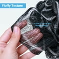 thumbnail image 4 of Bath Loofah Large 80g Shower Sponge Body Scrubber Mesh Pouf for Men and Women, Set of 4 (Black with White), 4 of 7