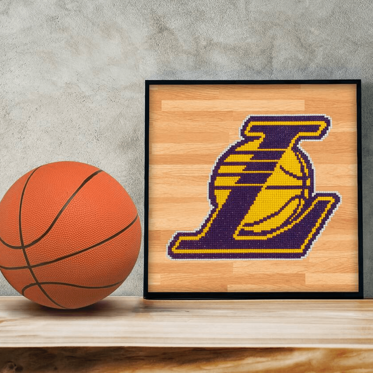 Diamond Dotz NBA Los Angeles Lakers Basketball Diamond Painting Kits for Adults - Diamond Art Kits a Relaxing Creative Craft Kit with Dotz Gems 12.6"x12.6"