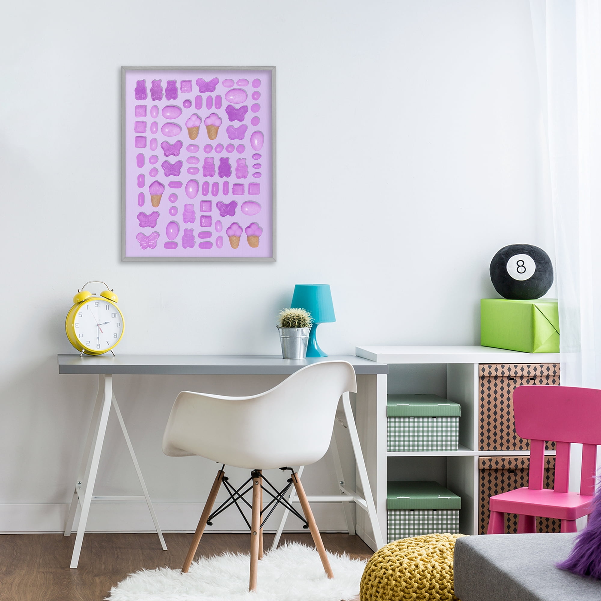 Stupell Industries Lilac Purple Toned Candies Gray Framed Giclee Art, design by LISH Creative