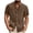 Brown, variant on Gifts Shirts for Men Cotton Linen Short Sleeve Stand-Collar Button Pullover T-Shirt Solid Color Breathable Lightweight Relaxed-Fit Everyday Office Wear Beach Vacation