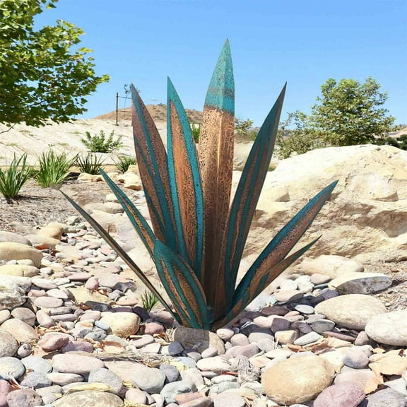 WNEXOPE Tequila Rustic Sculpture, DIY Metal Agave Plant Home Decor, Home Yard Stakes Lawn Ornaments