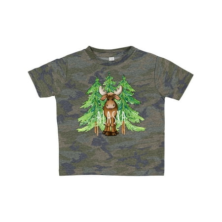 

Inktastic Alaska Moose and Trees Gift Toddler Boy or Toddler Girl T-Shirt