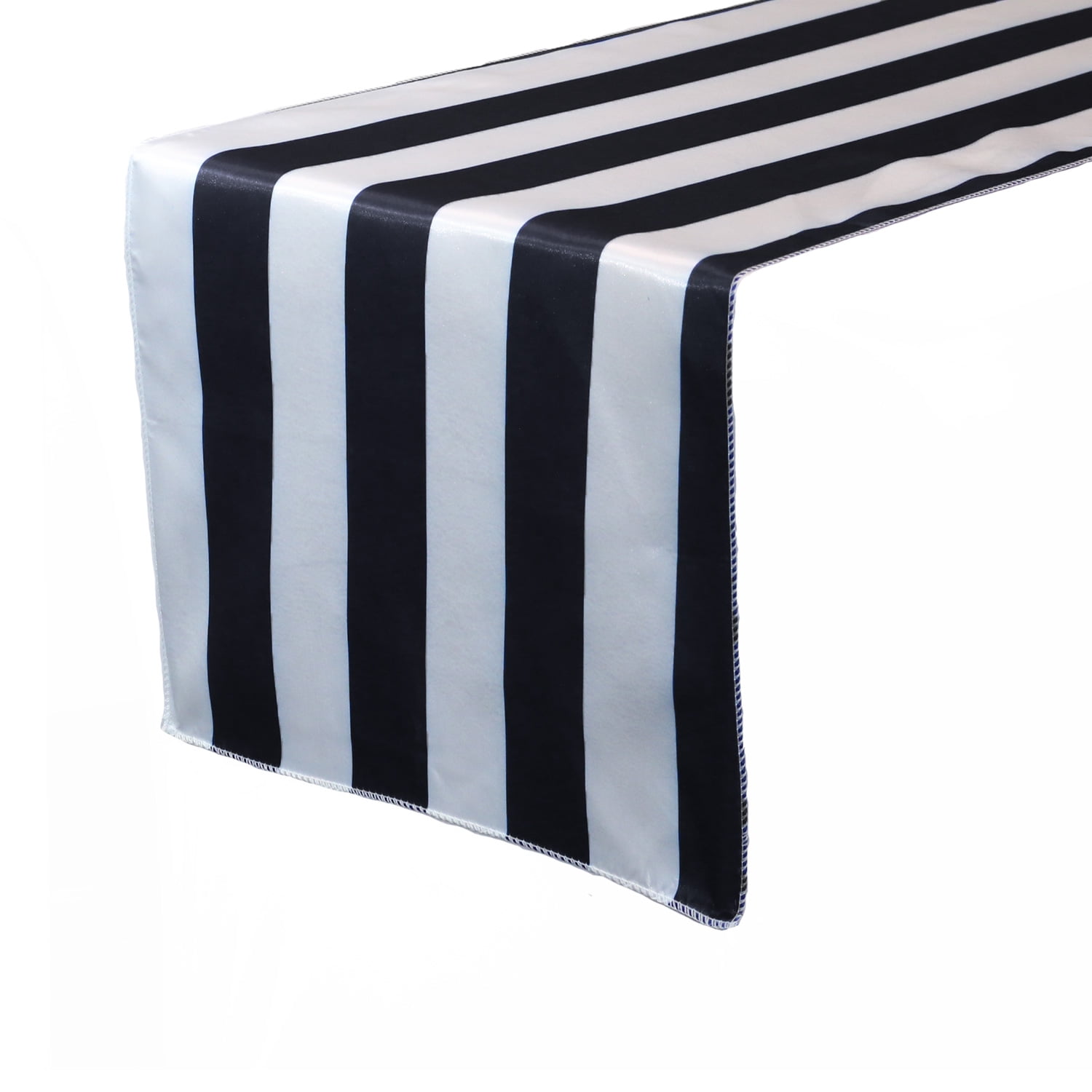 Your Chair Covers 14 X 108 Inch Satin Table Runner Black White Striped Walmartcom Walmartcom