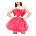 thumbnail image 1 of Txlixc - Mini vestido sin tirantes de cintura alta de hilo de malla de color sólido para mujer Txlixc  Estilo de ocio, 1 of 5