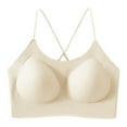 thumbnail image 4 of Everyday Bras for Women Sports Bras for Women Sports Bra with Support Woman's Sports Bra Underwire Padded Bras for Women Compression Bra Non Removable Padded Sports Bras for Women Bra Beige XL, 4 of 4