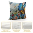 thumbnail image 4 of Shiartex Floral Pillow Cover , Blue and White Wild Flowers with Monarch Butterflies Lily Therapy Spa Art Prints Decorative Pillow Cover Cushion Cover Home Decor Pillowcase for 24x24in, 4 of 5