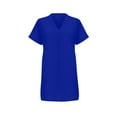 thumbnail image 5 of Uaswgudfs Women's Casual Short Sleeve Midi Dress​ - Relaxed Fit V-Neck Summer Design with Clean Lines, Effortless Everyday Wear Blue M, 5 of 5