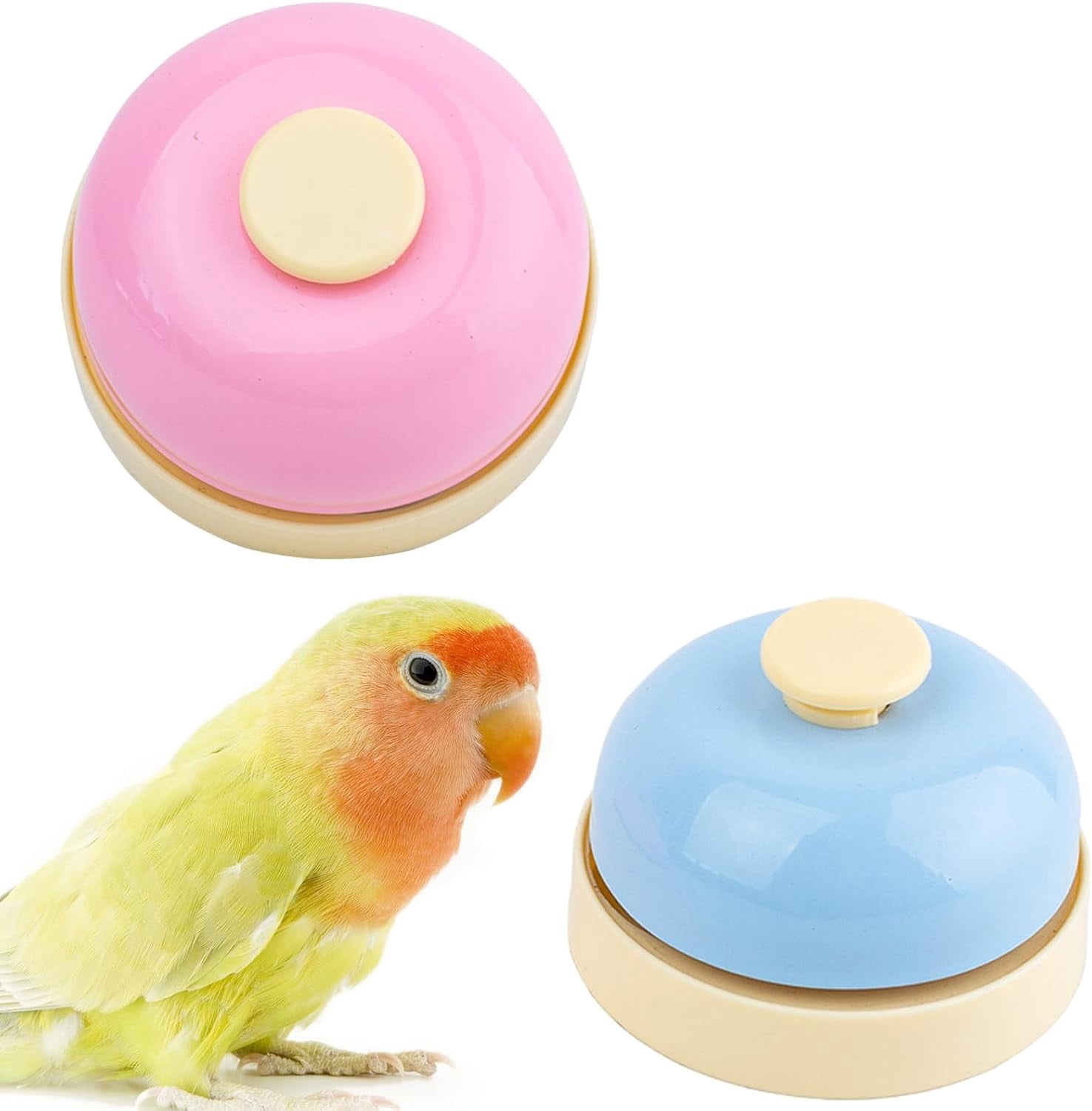 Bird Bell Toys, Parrot Training Bell, Bird Tell Bell, Pet Training Bell Toy, Stainless Steel Bell for Parrots, Parakeets, Conures, Cockatiels, Dogs