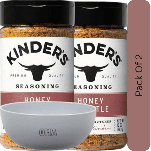 Kinder's Honey Chipotle Seasoning, Sweet & Smoky Spice Blend, 10 oz. With White Bowl By OMA
