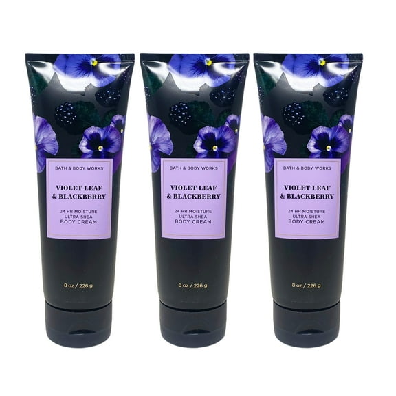 Bath and Body Works Violet Leaf & Blackberry Ultra Shea Body Cream Trio Gift Set - Includes 3 Ultra Shea Body Creams - Full Size