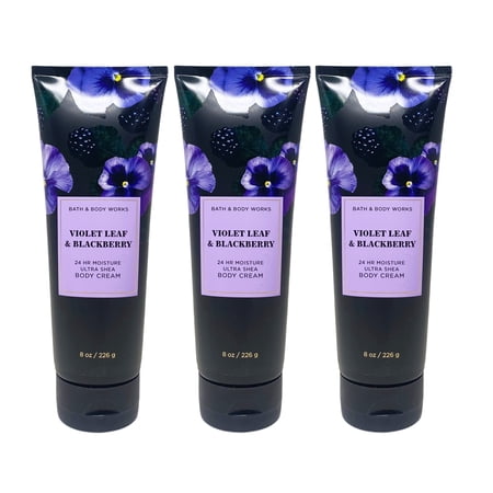 Bath and Body Works Violet Leaf & Blackberry Ultra Shea Body Cream Trio Gift Set - Includes 3 Ultra Shea Body Creams - Full Size