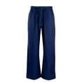 thumbnail image 3 of LilyLLL Mens Cotton Linen Breathable Straight Leg Trousers Summer Causal Pants, 3 of 4