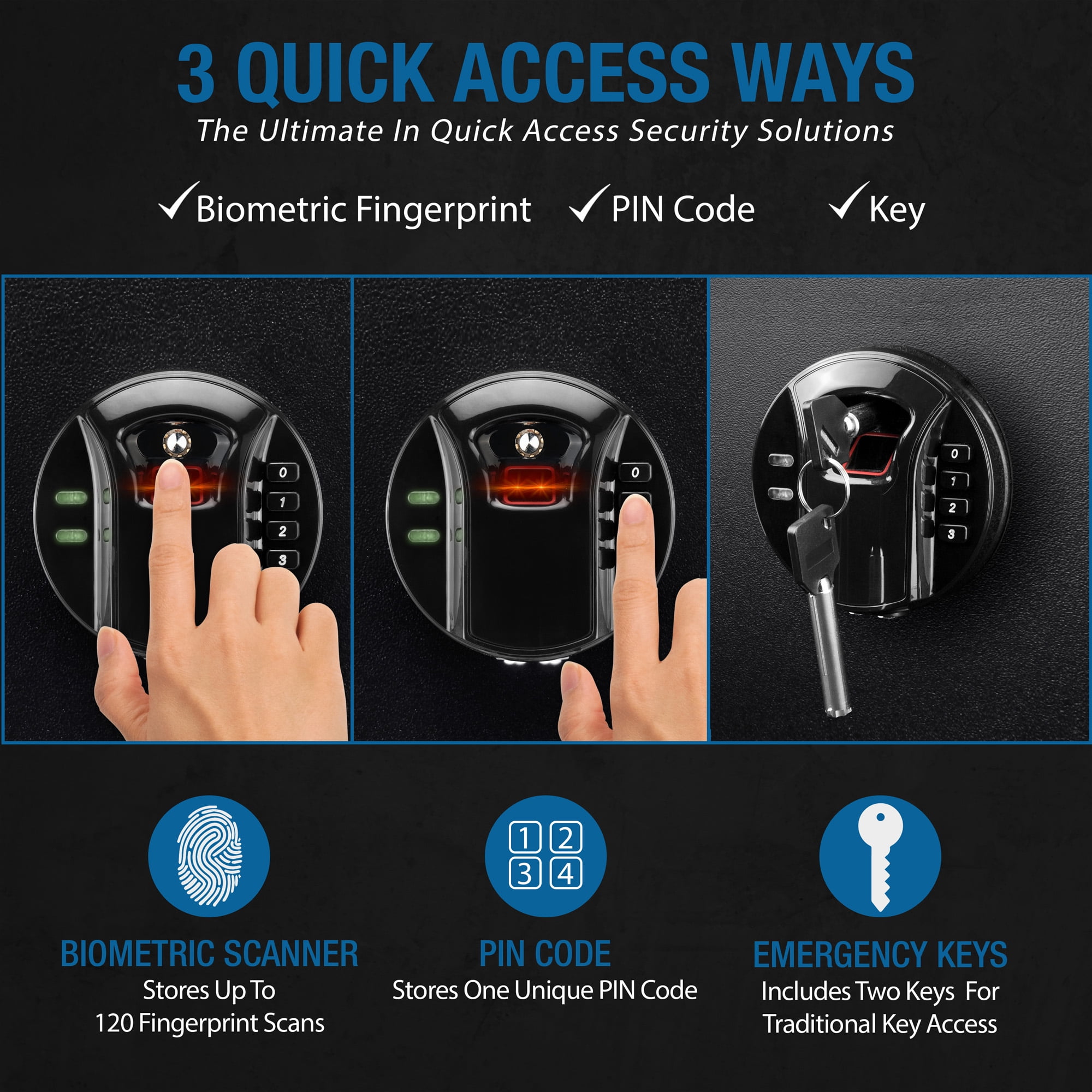 Biometric Fingerprint Digital Keypad Depository Safe Drop Slot Box 13.75 x 13.75 x 16