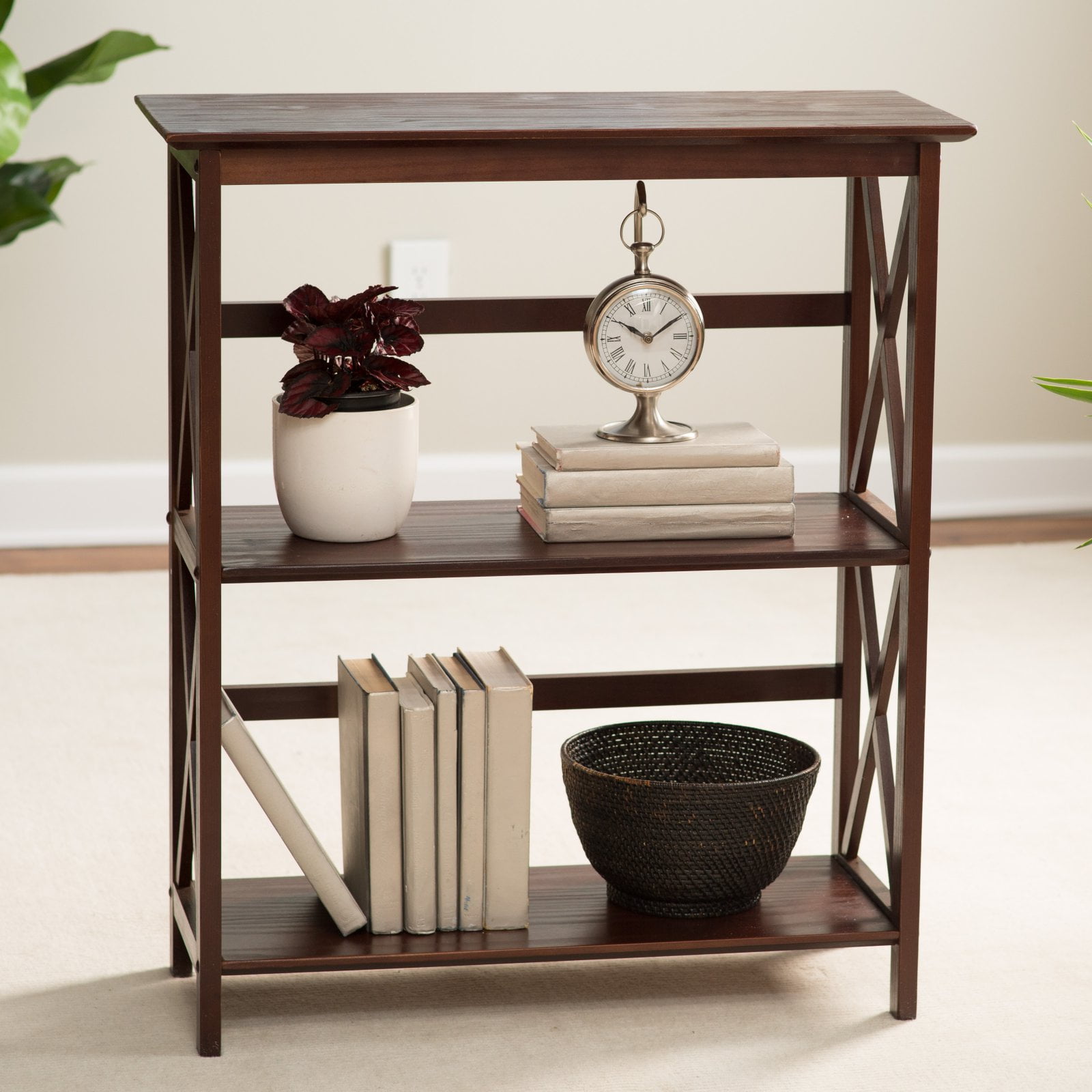 Montego 3-Shelf Bookcase-Espresso