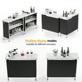 thumbnail image 4 of Ktaxon 43" Foldable Bar Table, Mobile Bar with 3-Tier Shelves & Carry Bag - Perfect for Events, Parties, Camping, Picnics, Tradeshows, and Both Outdoor/Indoor Use (Comes with Black Skirt,  White), 4 of 12
