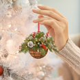thumbnail image 1 of Cesta de flores Artificial colgante de Navidad 2D, guirnalda verde y roja, adornos de árbol de Navidad, decoración de Feliz Navidad, Noel, 1 of 4