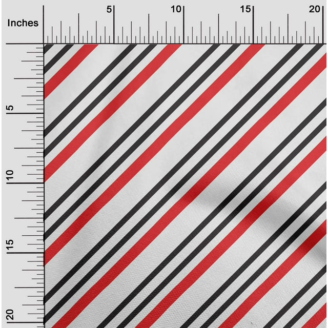oneOone Rayon White Fabric Stripes Craft Projects Decor Fabric Printed By The Yard 56 Inch Wide