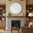 thumbnail image 6 of Wall Mirror White 36 inch Wavy Round Solid Wood Frame Decorative Mirror,For Bedroom, Bathroom, Living Room, Entryway,Decorative Wall Mirror, 6 of 12
