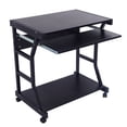 thumbnail image 4 of IVV Movable Computer Desk with Keyboard Slide, 4 Wheels for Home, Black, 4 of 10
