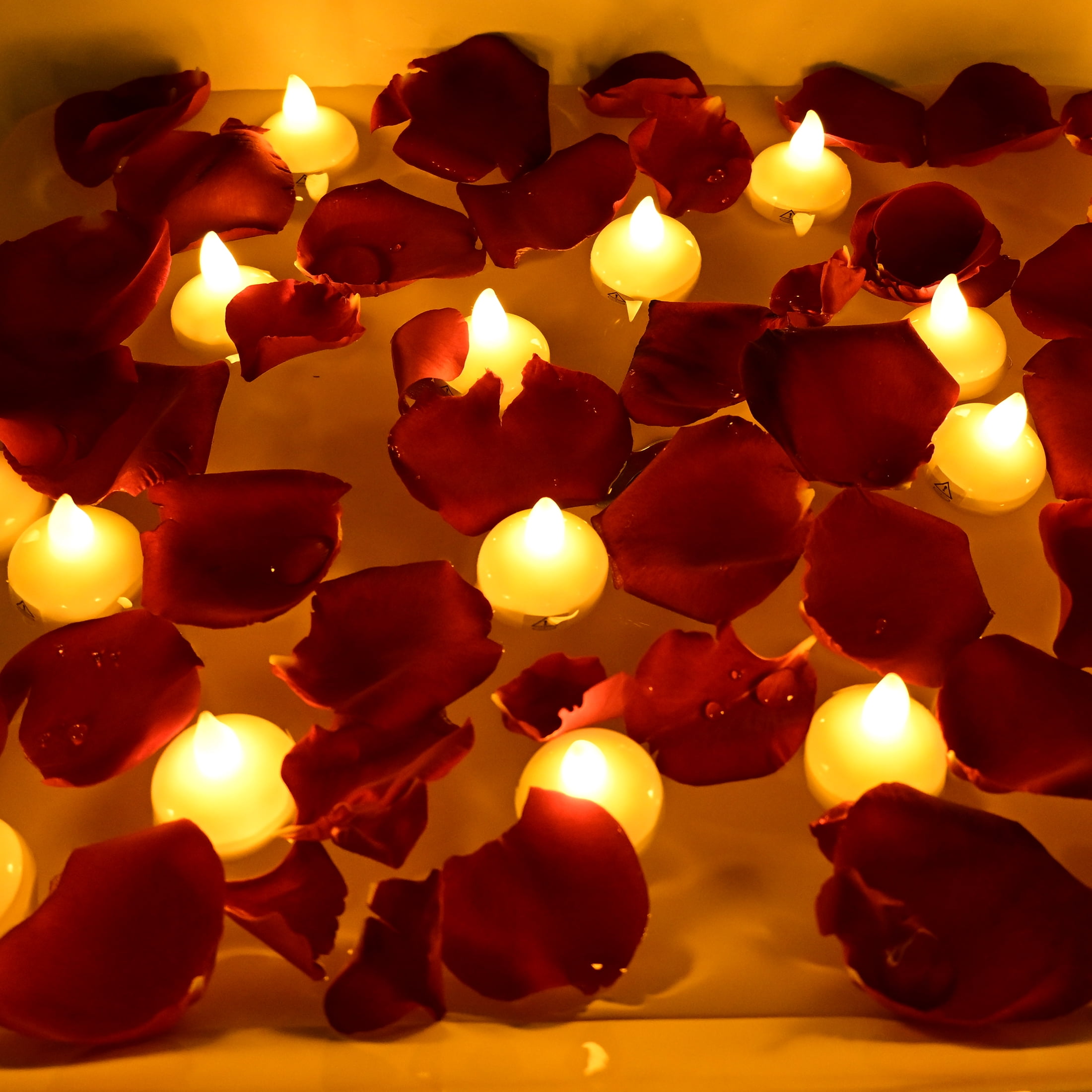 Way To Celebrate Battery-Operated LED Floating Tealights, White, 24 Count