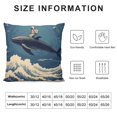 thumbnail image 6 of COMIO  Ocean Wave Outdoor Throw Pillow Cover Astronauts Riding Whales in Ocean Wave Decorative Pillows Farmhouse Cushion Cases Home Decor for Couch 2pc, 6 of 6