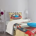 thumbnail image 3 of Ambesonne Bowling Party Quilted Bedspread Set 2 Pcs, Circular Sport Emblem, Twin Size, Multicolor, 3 of 5