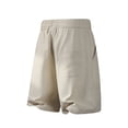 thumbnail image 3 of Casual Blend Shorts Elastic Waist Breathable Summer Pockets Embroidered Five Inch Short PantsBeigeL, 3 of 3