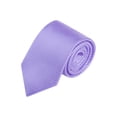 thumbnail image 1 of INSPIRE CHIC Men's Solid Color Narrow Stripes Necktie Graduation Suit Formal Ties Light Purple, 1 of 5
