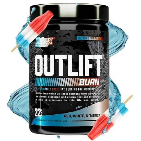 Nutrex Research Outlift Burn Thermogenic Pre Workout Powder, 2 in 1 Performance & Shredding Supplement with Metabolyte, GBBGO