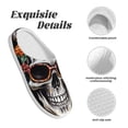 thumbnail image 5 of Disketp Flower Horn Skull A Women's Men's Slippers Plush Slip-On House Slipper for Winter Indoor Soft Cushion Non-slip Fluffy Slides Slippers-8, 5 of 7