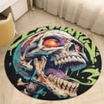 thumbnail image 6 of Psychedelic Zombie Skull Print Round Carpet Circle Rug Outdoor Patio Area Rug Washable Large Area Rugs Hallway Room Decor Fitness Mats, 6 of 8