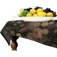 thumbnail image 4 of Black Floral Tablecloth, Rustic Vintage Watercolor Botanical Rose Peony Gothic Leaves Plant Table Cover for Party Picnic Dinner Decor 60x84in, 4 of 6